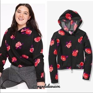 PINK Victoria's Secret Tops - Pink Victorias Secret floral crop hoodie🌸 PINK Victoria's Secret Tops - Pink Victorias Secret floral crop hoodie🌸